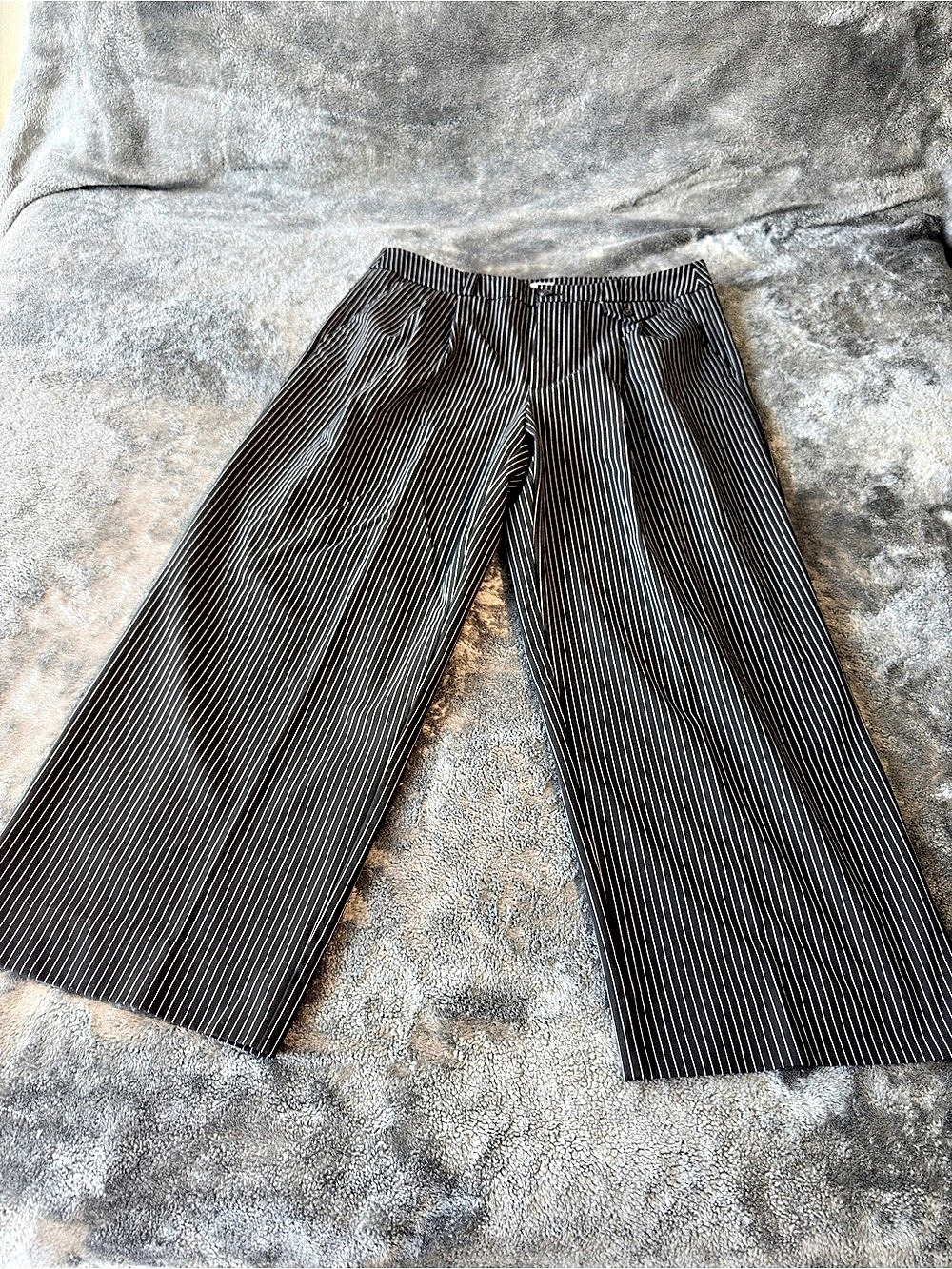 a new day Striped Wide Leg Trousers in Black & White Size 14 Like New